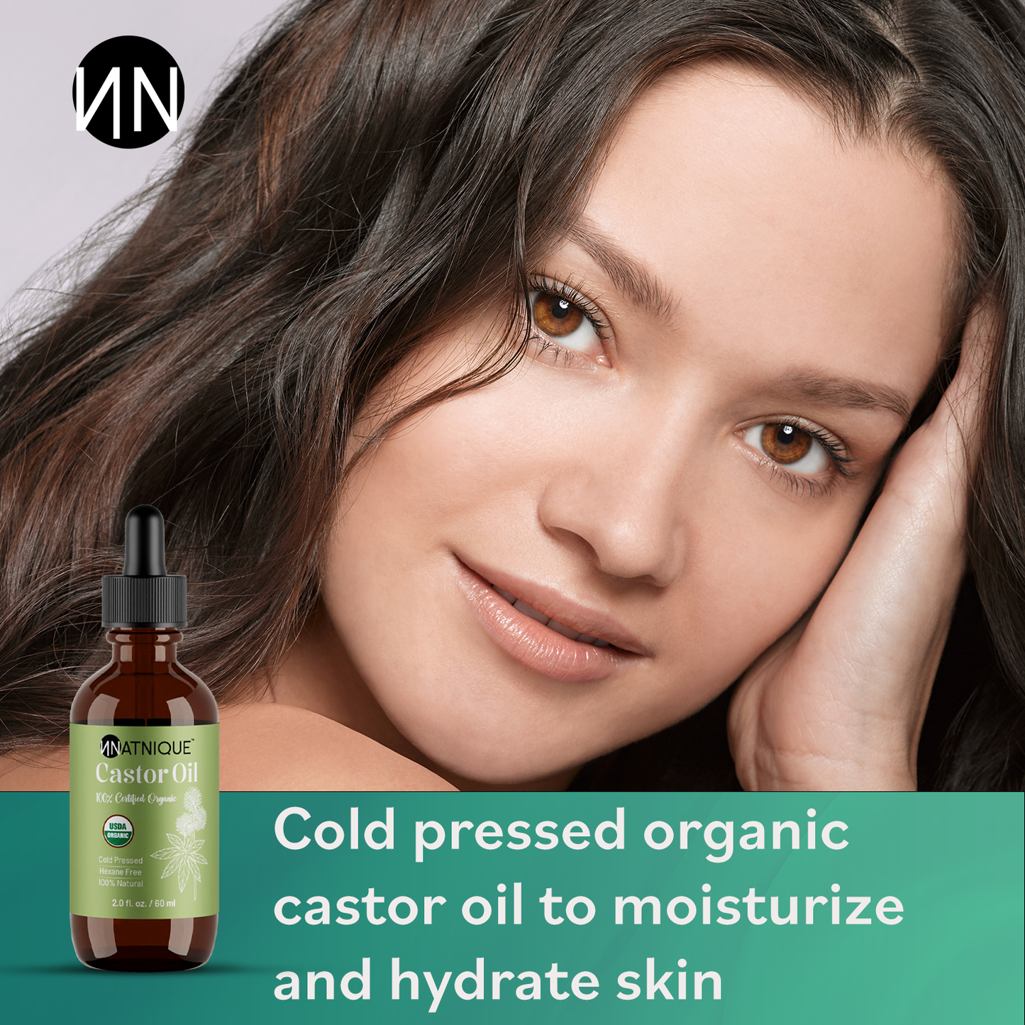 Natnique Castor Oil - USDA Certified Organic (2 Oz)
