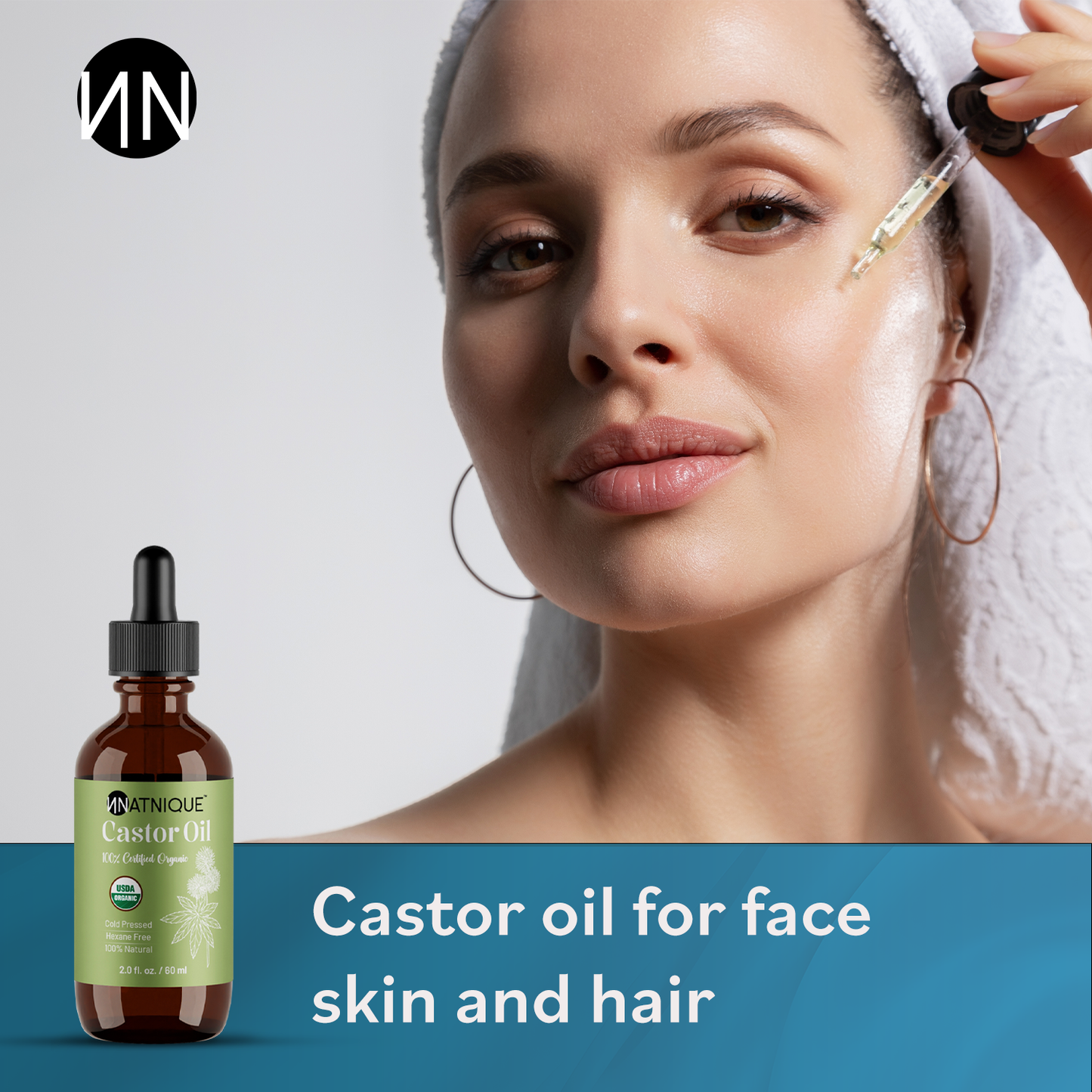 Natnique Castor Oil - USDA Certified Organic (2 Oz)