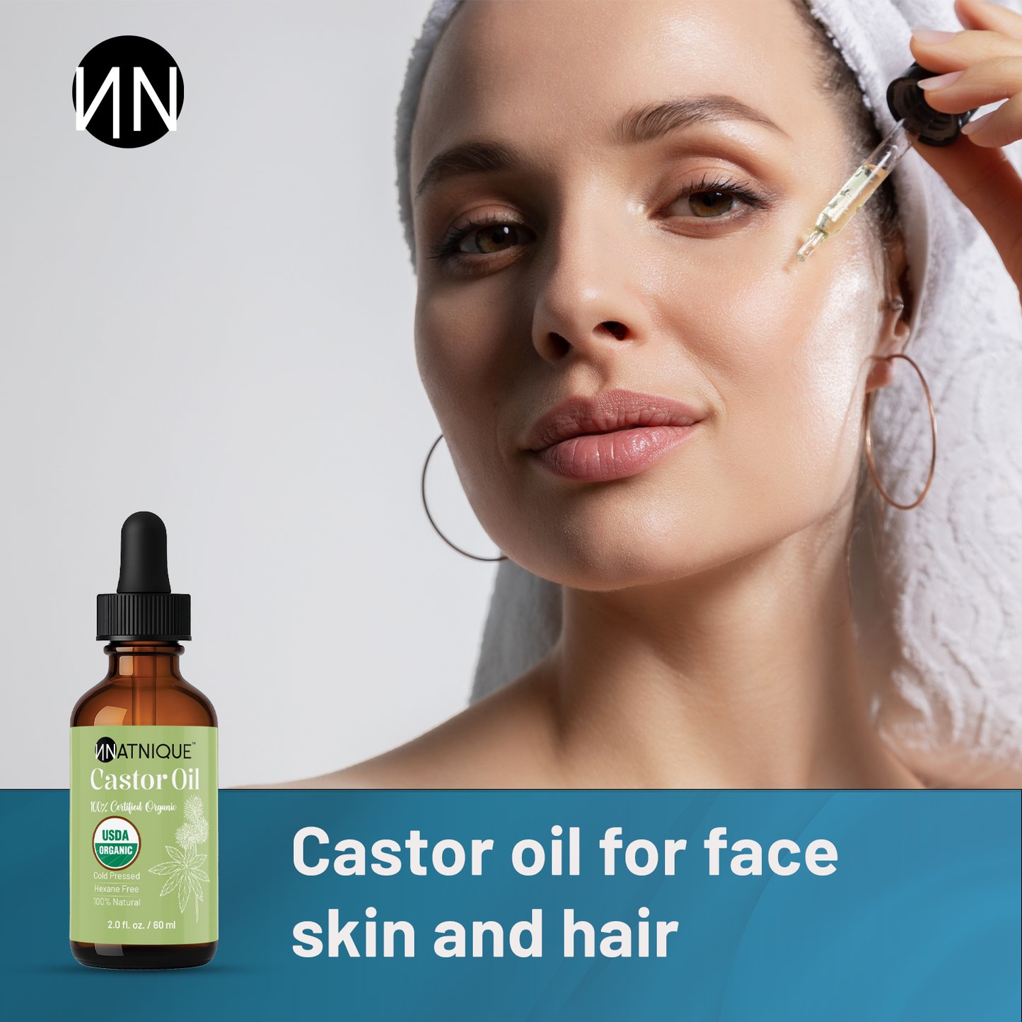 Natnique Castor Oil - USDA Certified Organic (2 Oz)