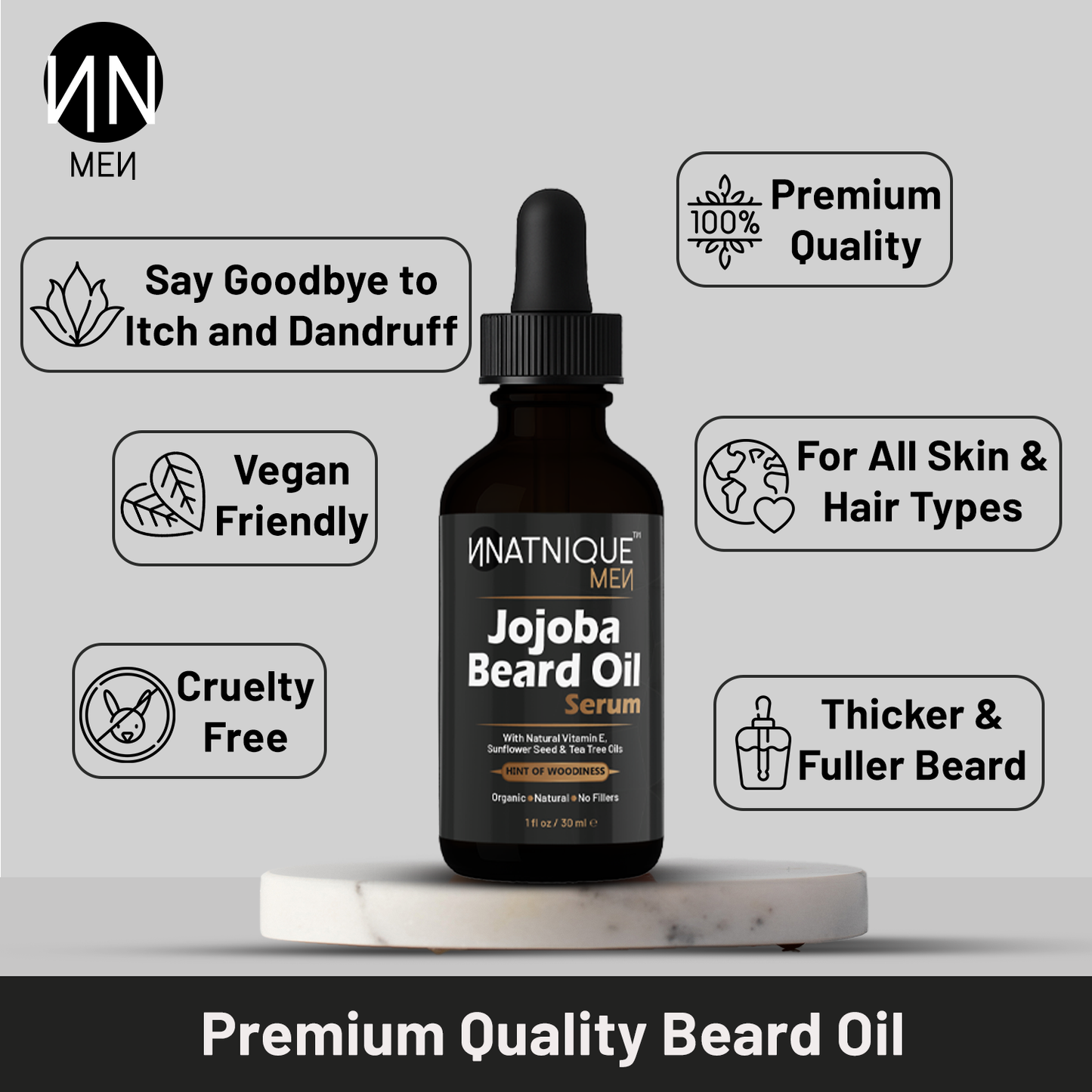 Jojoba Beard Oil Serum- Premium Grade Organic Beard Oil (1 oz)