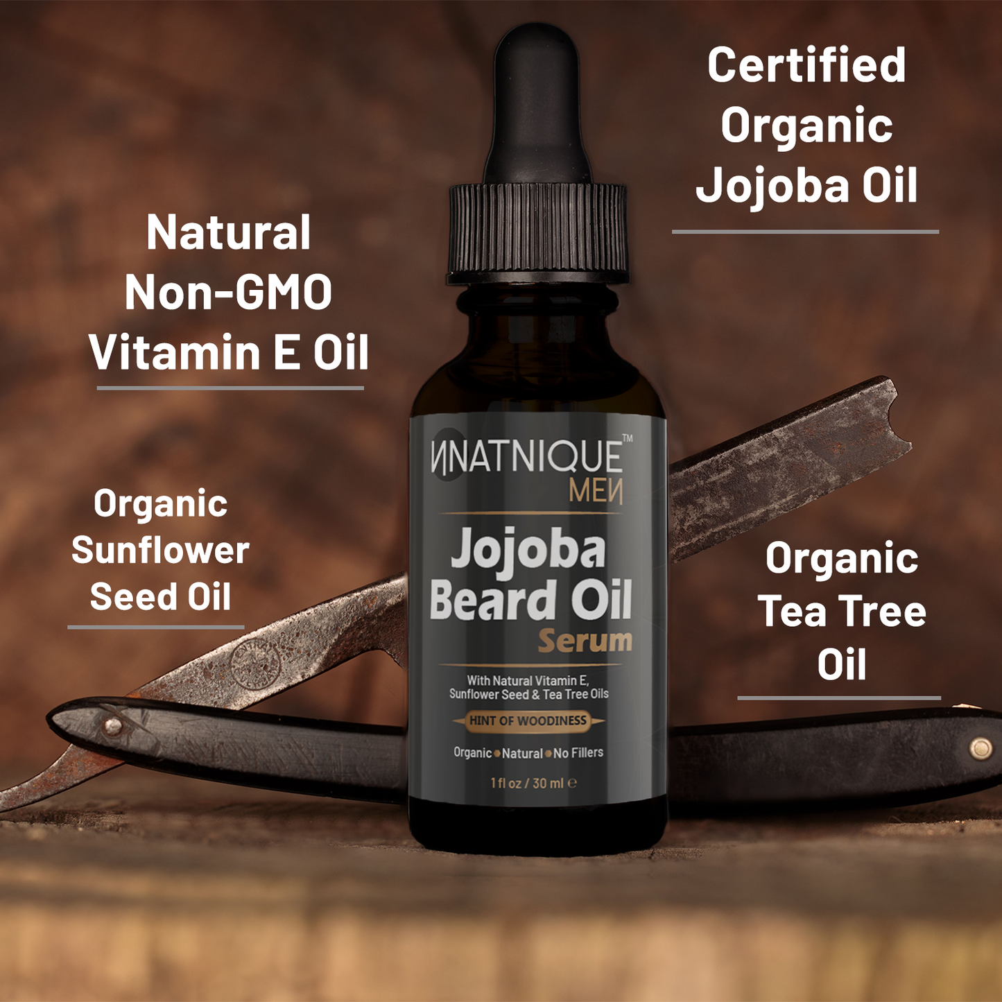 Jojoba Beard Oil Serum- Premium Grade Organic Beard Oil (1 oz)