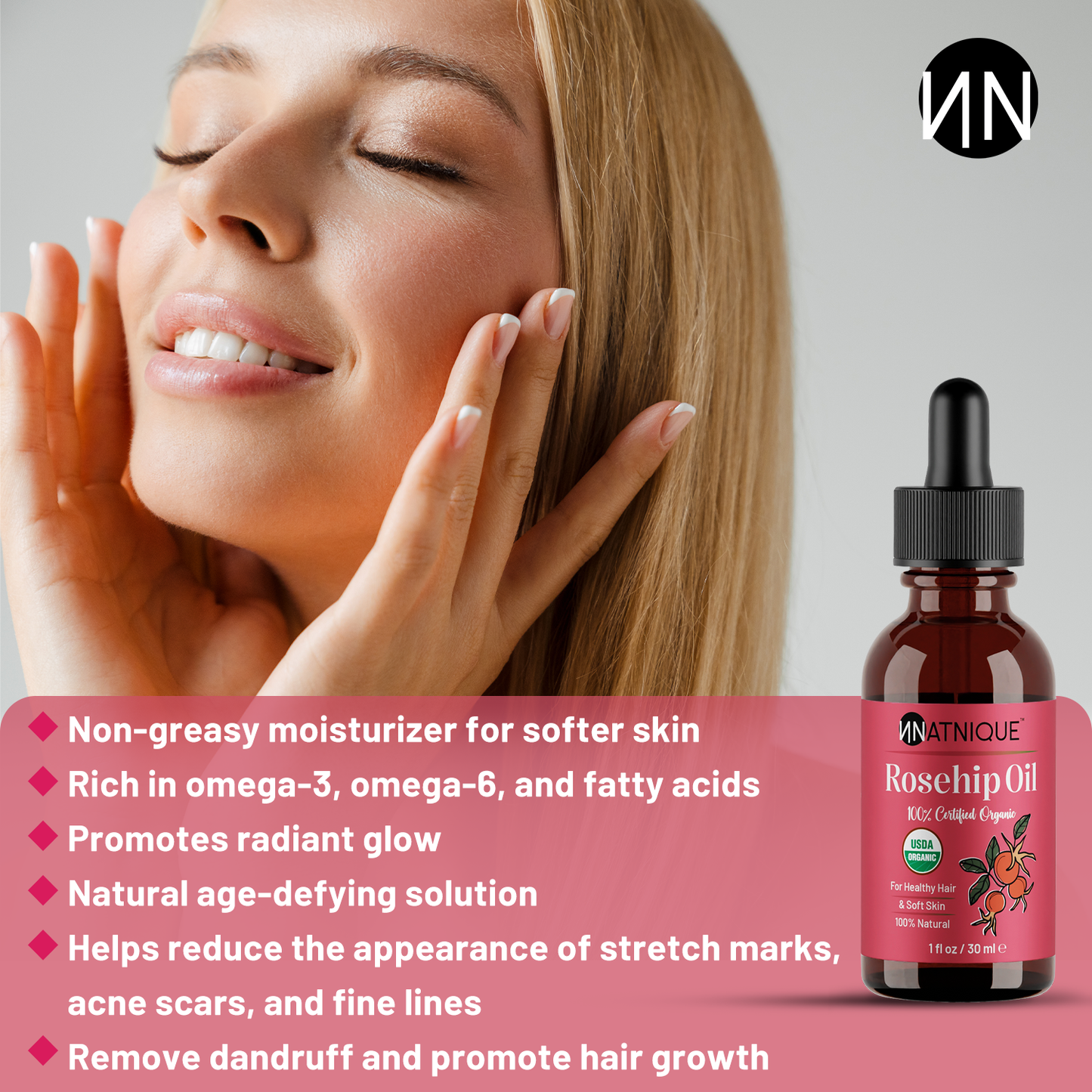 Rosehip Seed Oil - USDA Certified Organic