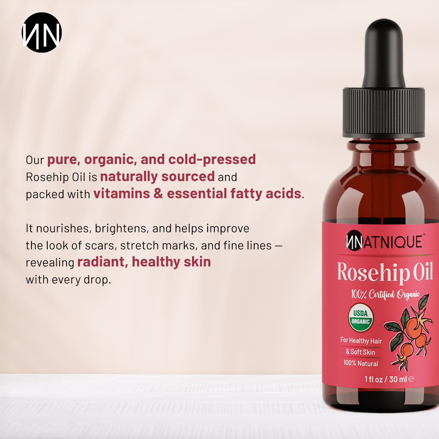 Rosehip Seed Oil - USDA Certified Organic