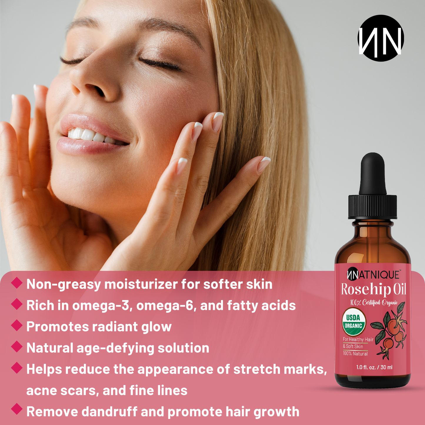 Rosehip Seed Oil - USDA Certified Organic