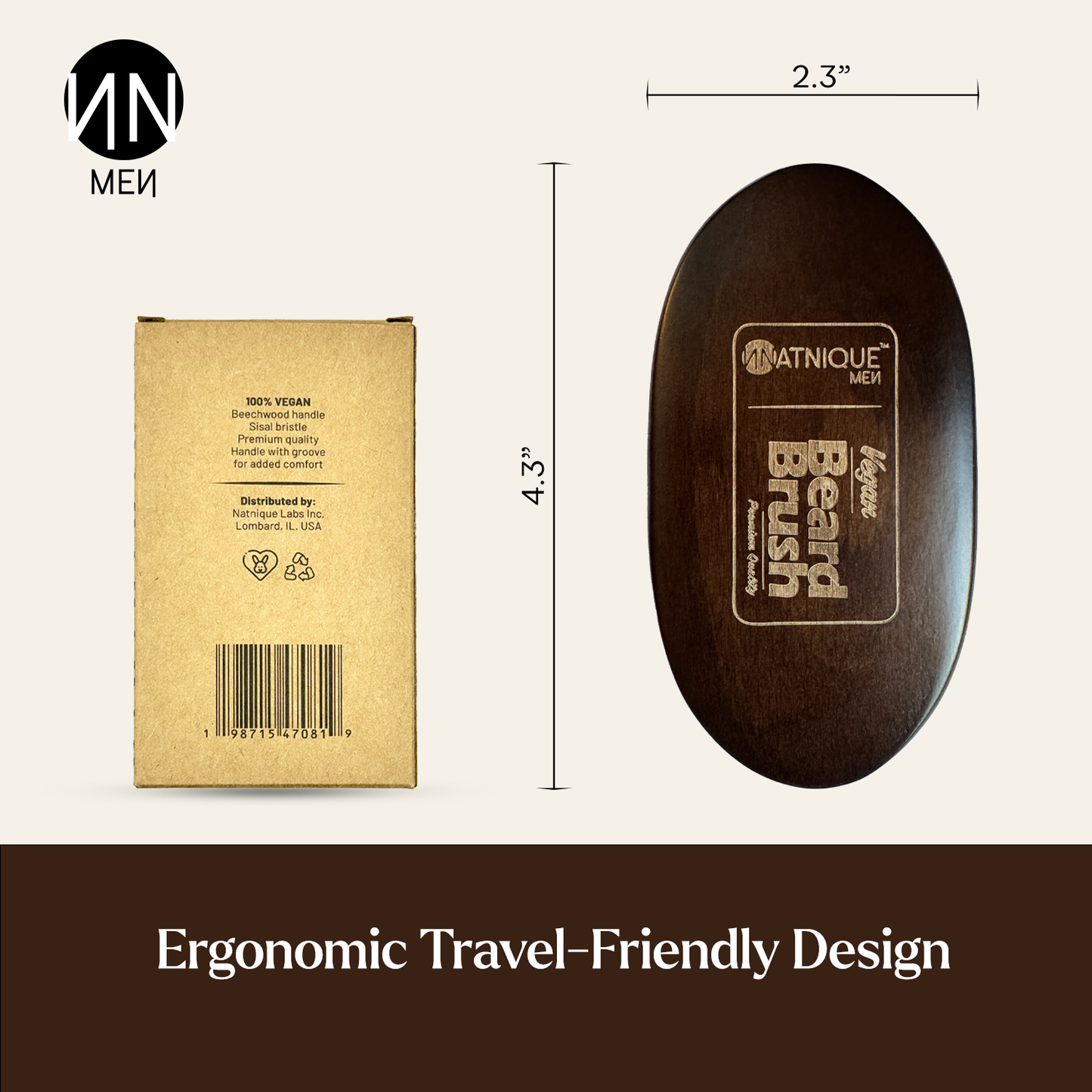 Vegan Beard Brush - 100% Natural and Vegan