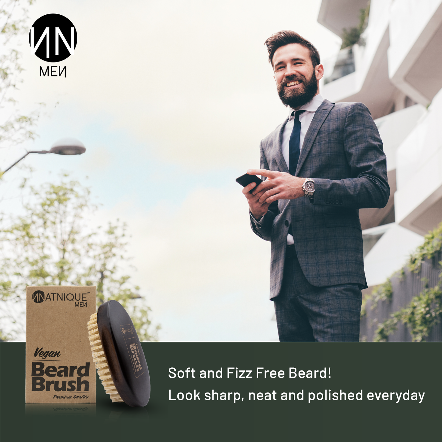 Vegan Beard Brush - 100% Natural and Vegan