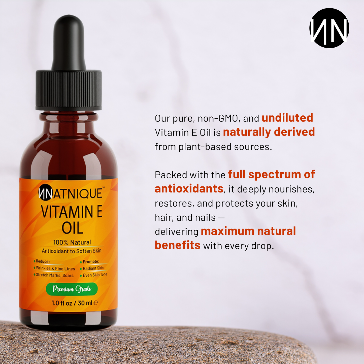 Vitamin E Oil - Premium Grade Natural Non-GMO