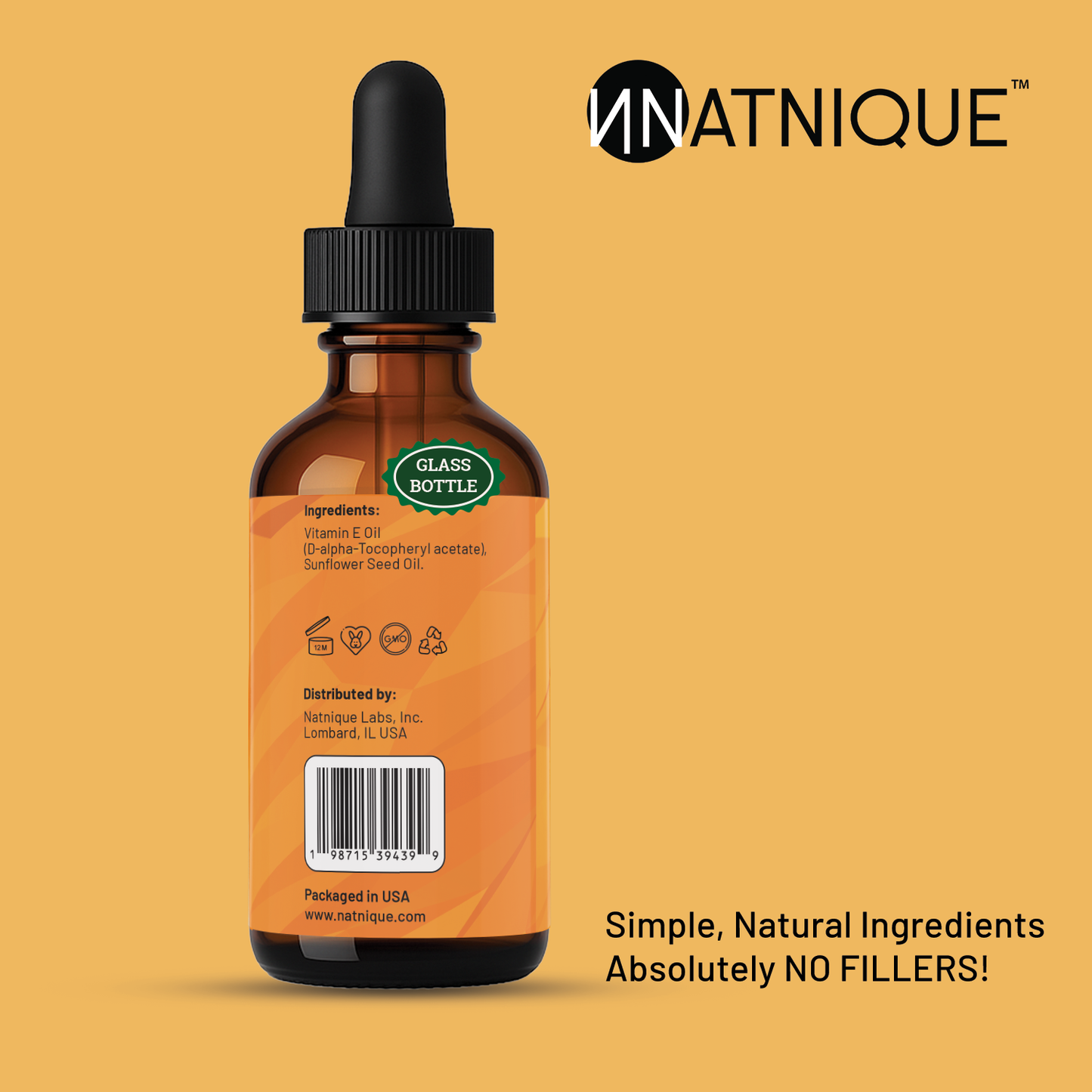 Vitamin E Oil - Premium Grade Natural Non-GMO