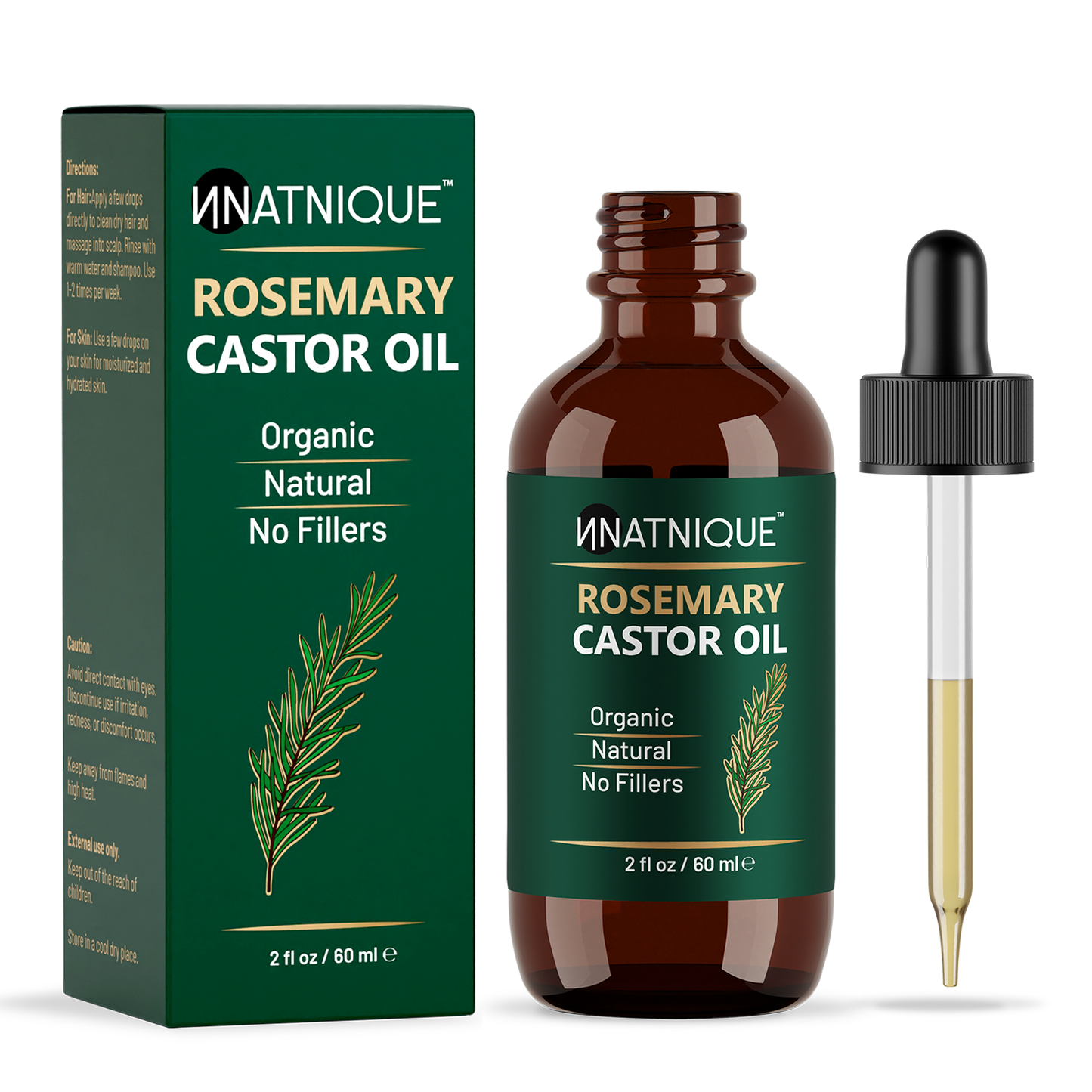 Natnique Rosemary Castor Oil - Organic (2 Oz)