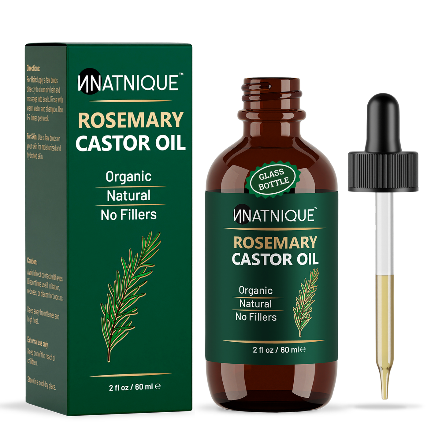 Natnique Rosemary Castor Oil - Organic (2 Oz)