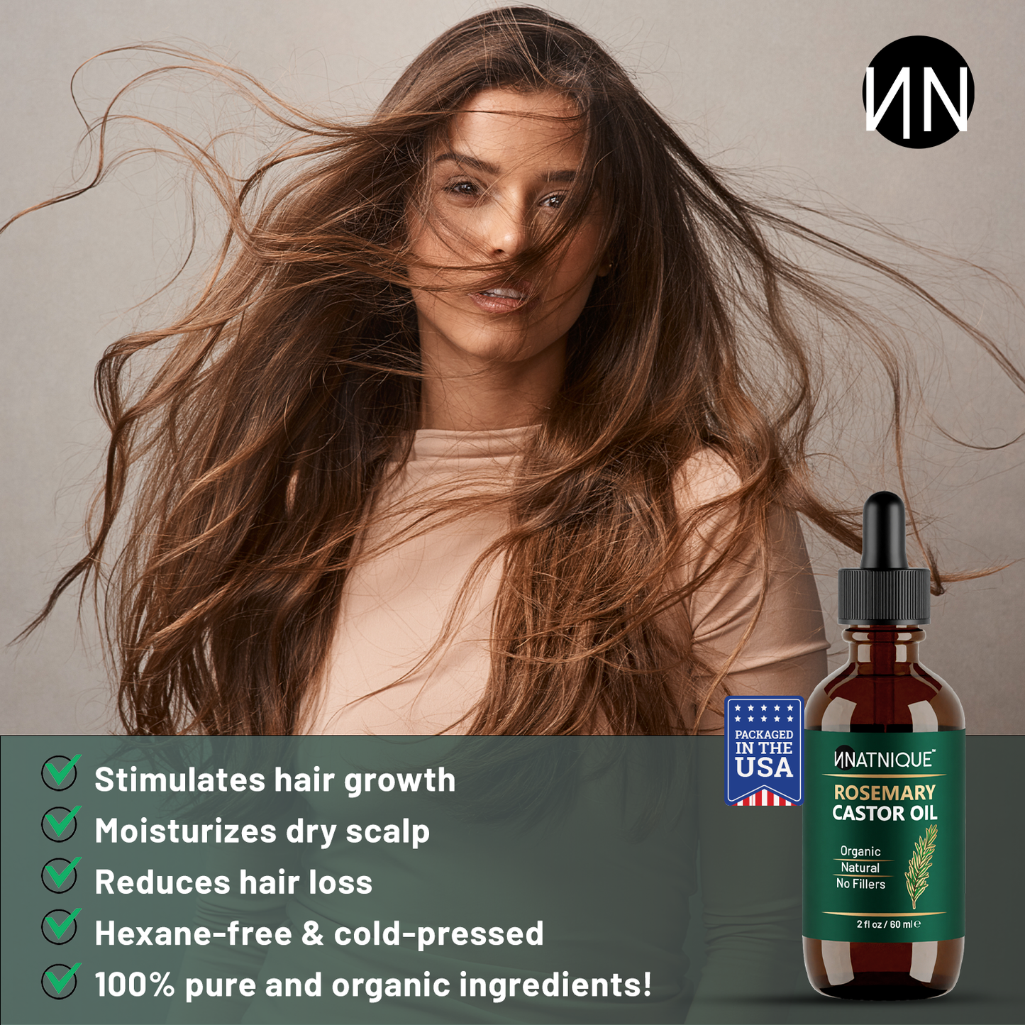 Natnique Rosemary Castor Oil - Organic (2 Oz)