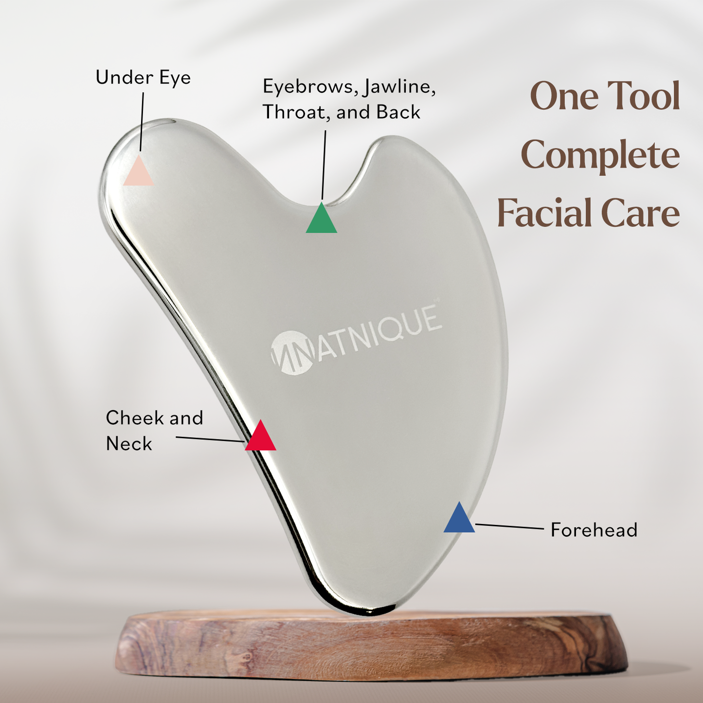 Stainless Steel Heart Gua Sha Tool for Body, Neck, Eyes. Massager with Travel Pouch