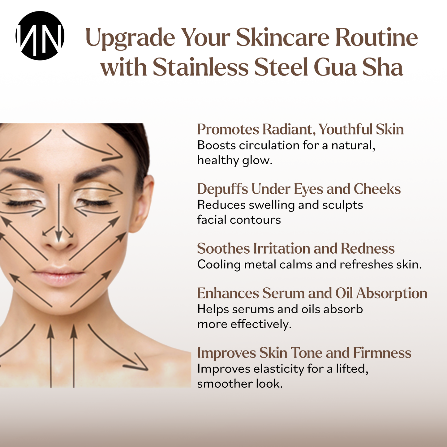 Stainless Steel Heart Gua Sha Tool for Body, Neck, Eyes. Massager with Travel Pouch