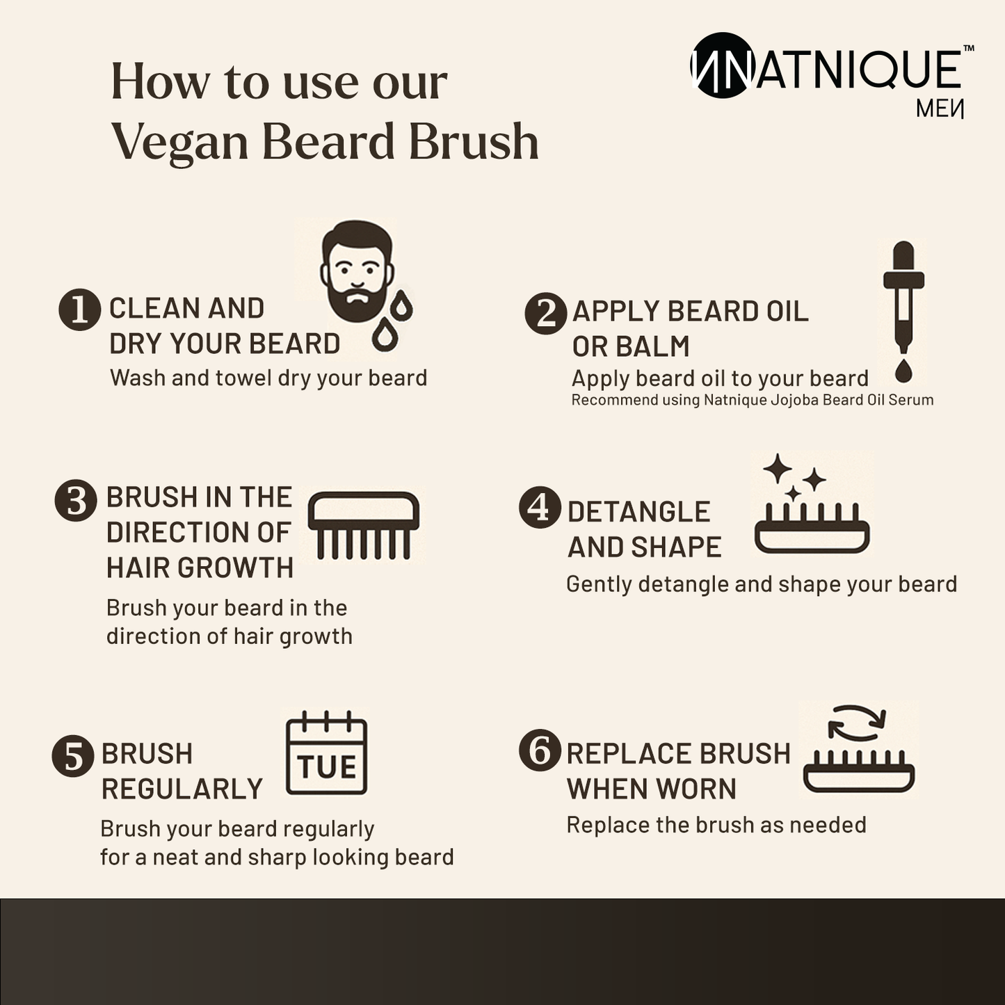 Vegan Beard Brush - 100% Natural and Vegan