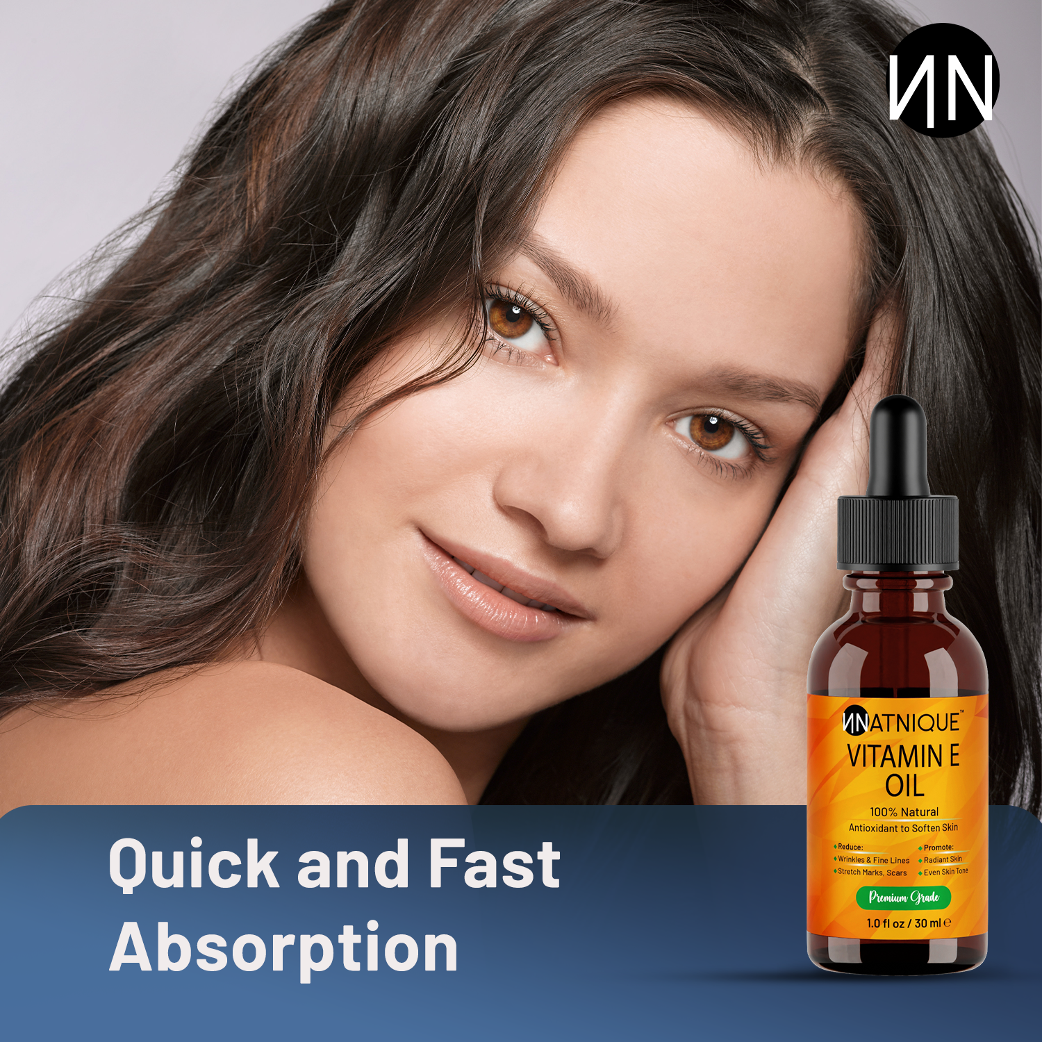 Natnique Vitamin E Oil 1oz 100% Natural for Nails, Hair, Face, Eyebrows, Eyelashes, and Body. Non-GMO, Natural D-Alpha Tocopherol. for Na Natnique Vitamin E Oil 1oz 100% Natural for Nails, Hair, Face, Eyebrows, Eyelashes, and Body. Non-GMO, Natural D-Alpha Tocopherol. for Na