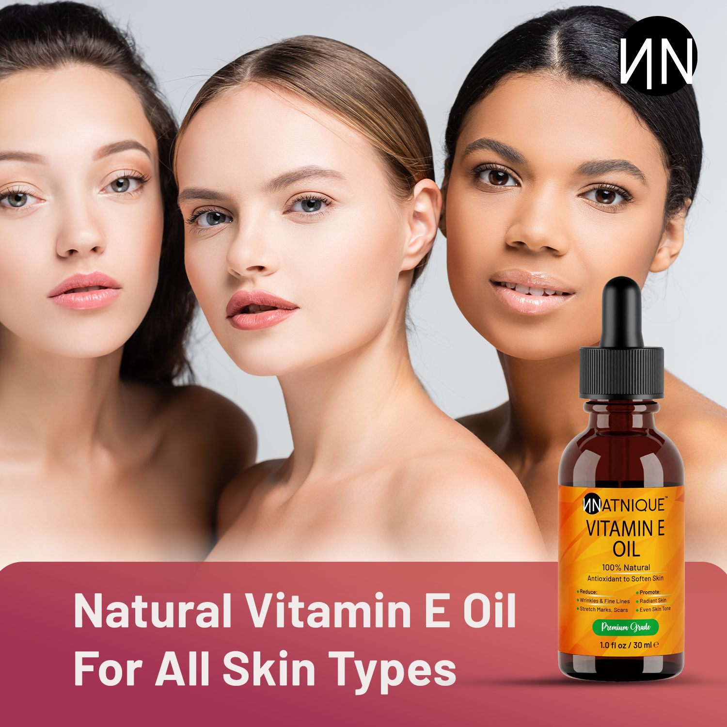 Natnique Vitamin E Oil 1oz 100% Natural for Nails, Hair, Face, Eyebrows, Eyelashes, and Body. Non-GMO, Natural D-Alpha Tocopherol. for Na Natnique Vitamin E Oil 1oz 100% Natural for Nails, Hair, Face, Eyebrows, Eyelashes, and Body. Non-GMO, Natural D-Alpha Tocopherol. for Na