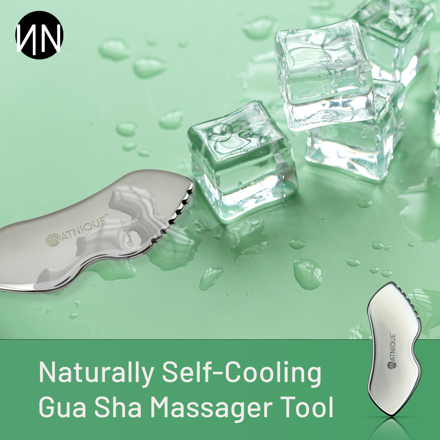 Stainless Steel Board Gua Sha Tool for Body, Neck, Eyes. Massager with Travel Pouch
